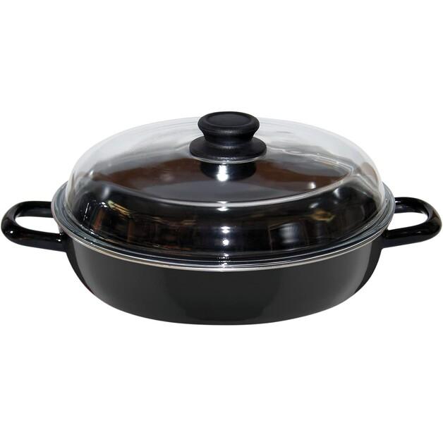 Black Enameled Frying Pan Riess 20 Cm, 1 L (0043-022)