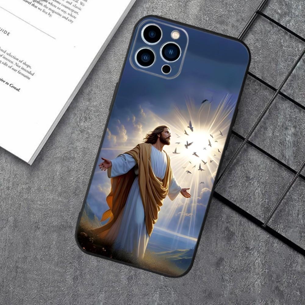 Geloof Christelijke Religieuze Jezus Telefoonhoesje Voor Apple iPhone 15,14,13,12,11,XS,XR,X,8,7,Pro,Max,Plus,mini Siliconen Zwarte Cover