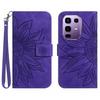 For Infinix Note 50s 5G Case Sunflower Imprint Leather Wallet Phone Cover with Wrist Strap