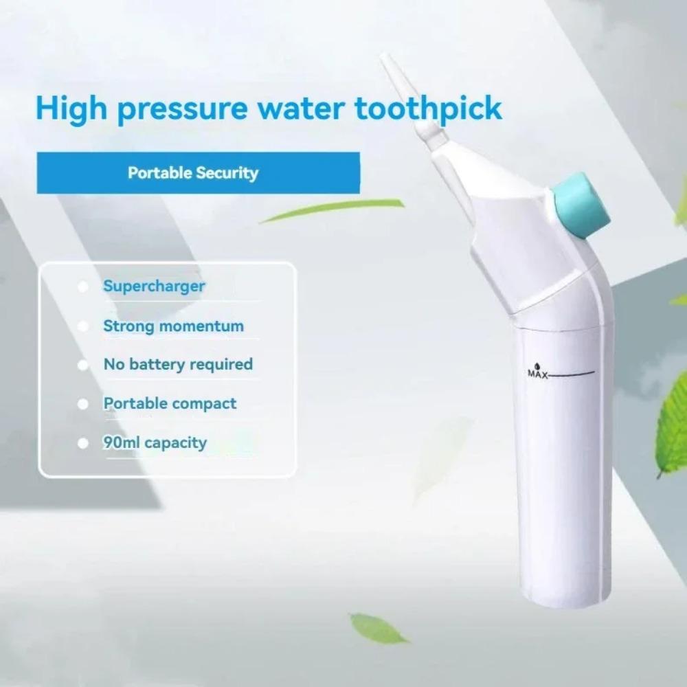 HOMZY Household High Pressure Oral Irrigator Portable Teeth Clean Water Dental Floss Manual High Pressure Water Toothpick