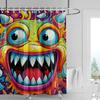 Bold Expressive Face Shower Curtain Washable Dirt-Resistant Shower Head Waterproof Polyester Bath Curtain For Home Decor