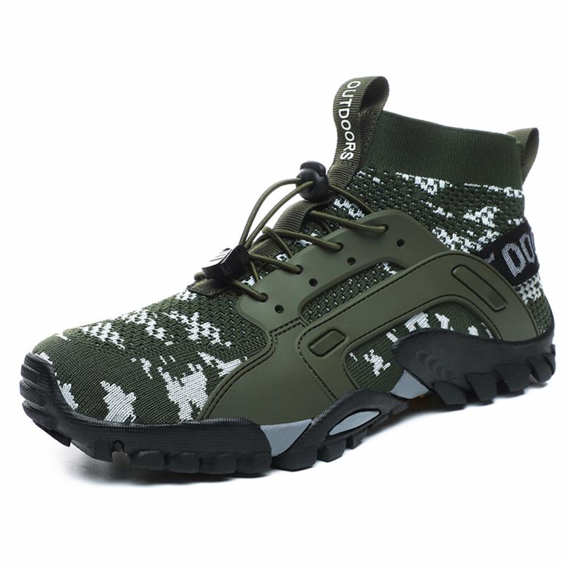 Hiking Boots Mens Outdoor Athletic Sports Trail Running Shoes High-Top Barefoot Upstream Water ShoesTrekking Climbing Sneakers