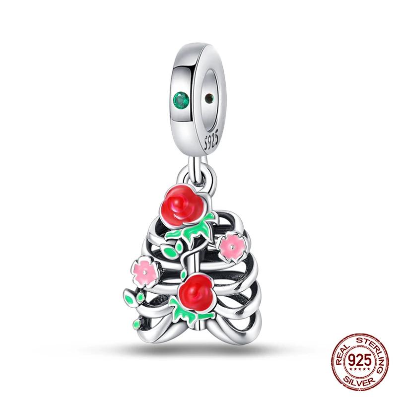 Copper Fashion Halloween Series Luminous Pumpkin Demon Skull Charms Beads Fit Original Bracelet Diy Jewelry