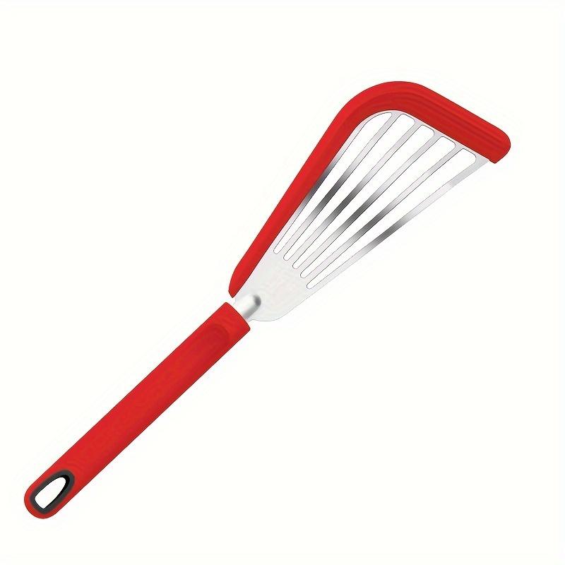 1pc Stainless Steel Spatula, Silicone Handle Heat-Resistant Frying Pan Turner, Non-Stick Kitchen Utensil for Cooking Steak and Fish - for Christmas