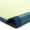 Bambusteppich Latten und blaue Borte 70x120