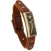 Retro Cowhide Leather Bracelet with Alloy Rose - Adjustable Men's Bangle