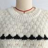 Women Autumn Winter Contrasting Crochet Knitted Sweater Casual O Neck Lantern Long Sleeves Loose Pullover Chic Lady Street Tops