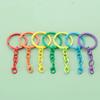 10 Pieces Colorful Metal Keychain Rings with Chains and Clasps for Keys Fashionable Key Holders Jewelry Accessories