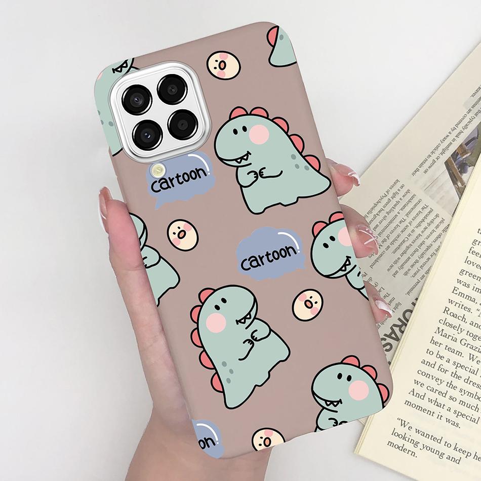 For Samsung Galaxy M33 5G Case Heart Cartoon Silicone Matte Shockproof Phone Cover For SamsungM33 GalaxyM33 M 33 Funda Shell TPU