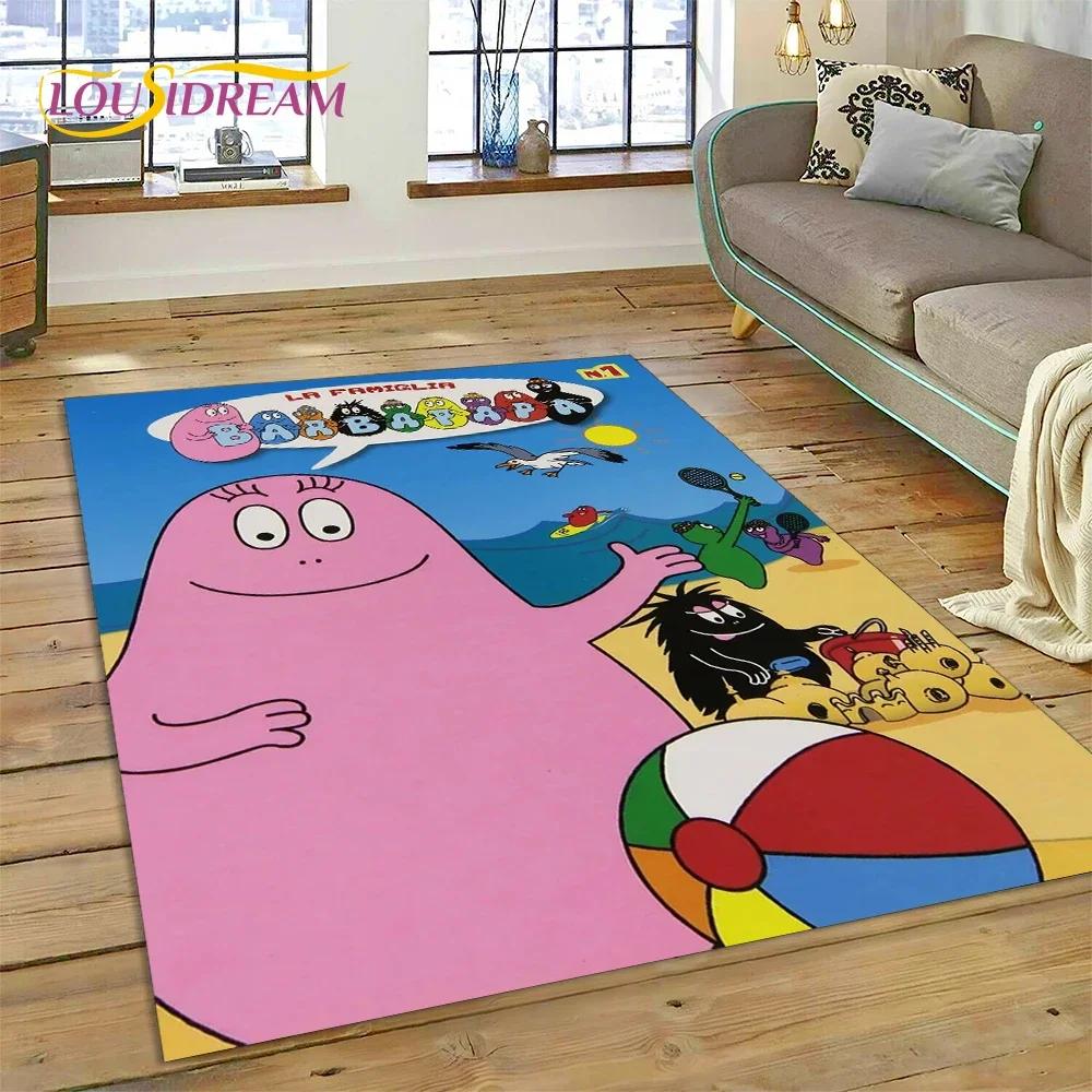 Cartoon Les Barbapapa Family Carpet Rug for Bedroom Living Room Home Sofa Decoration,Children Game Large Decor Floor Mat Gift