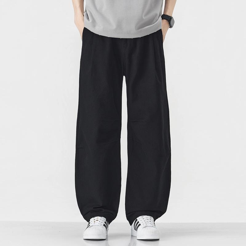 Spring new three-dimensional tailoring casual pants men's American trendy brand versatile loose wide-leg straight trousers