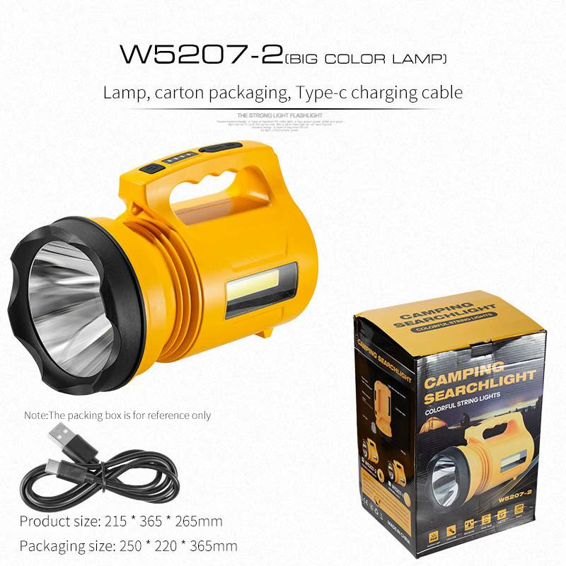 Searchlight Waterproof Outdoor With Colorful Strip Led Light High-Power Long-Range Multi-Function Portable Lamp with USB