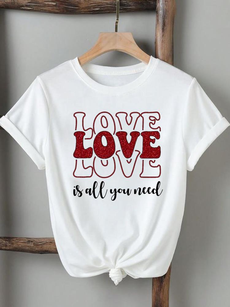 Love Heart Trend Îmbrăcăminte drăguță Tricou cu imprimare 3D Femei Tricouri cu mânecă scurtă Moda Casual T Top