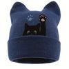 Stretchable Winter Knit Hat Knit Pullover Hat New Cat Ear Beanie Hat  Spring Autumn Winter