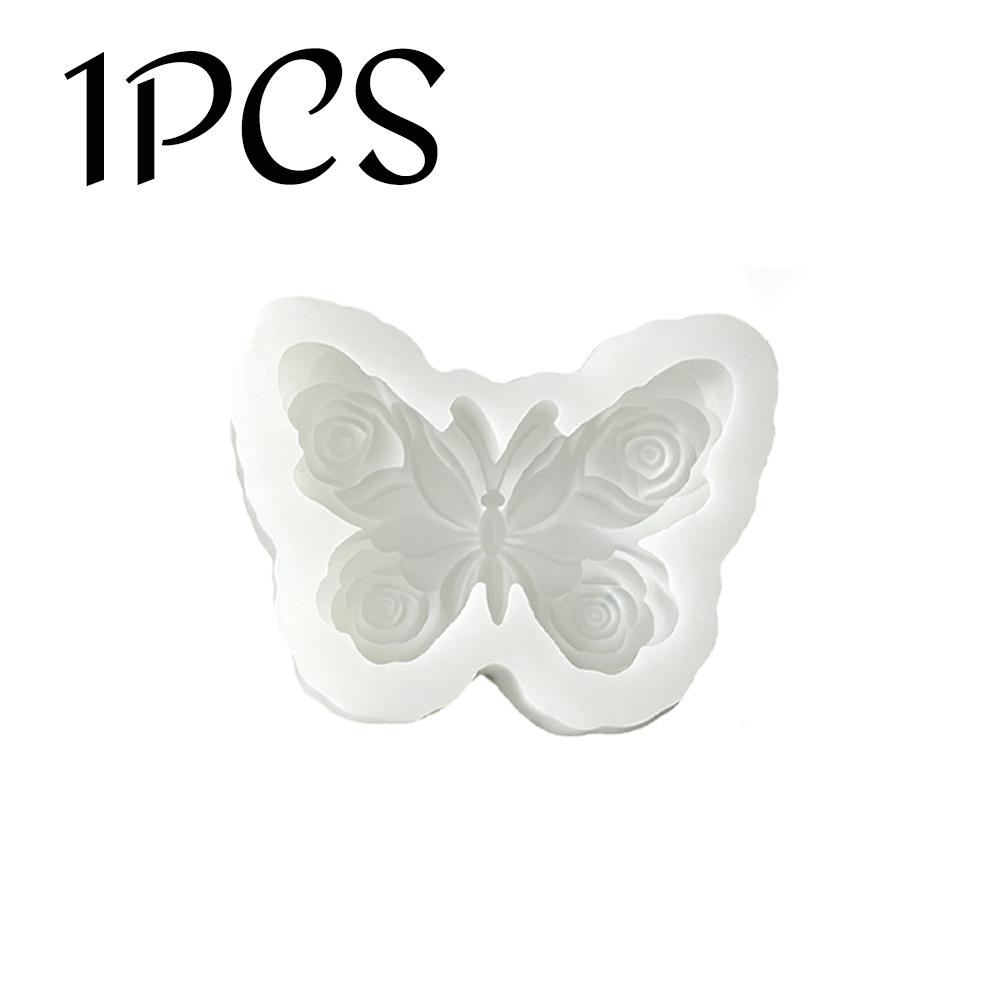 1-1pc DIY Rose Butterfly Silicone Mold Handmade Aroma Candle Soap Gypsum Epoxy Resin Casting Mould Party Candle Making Supplies