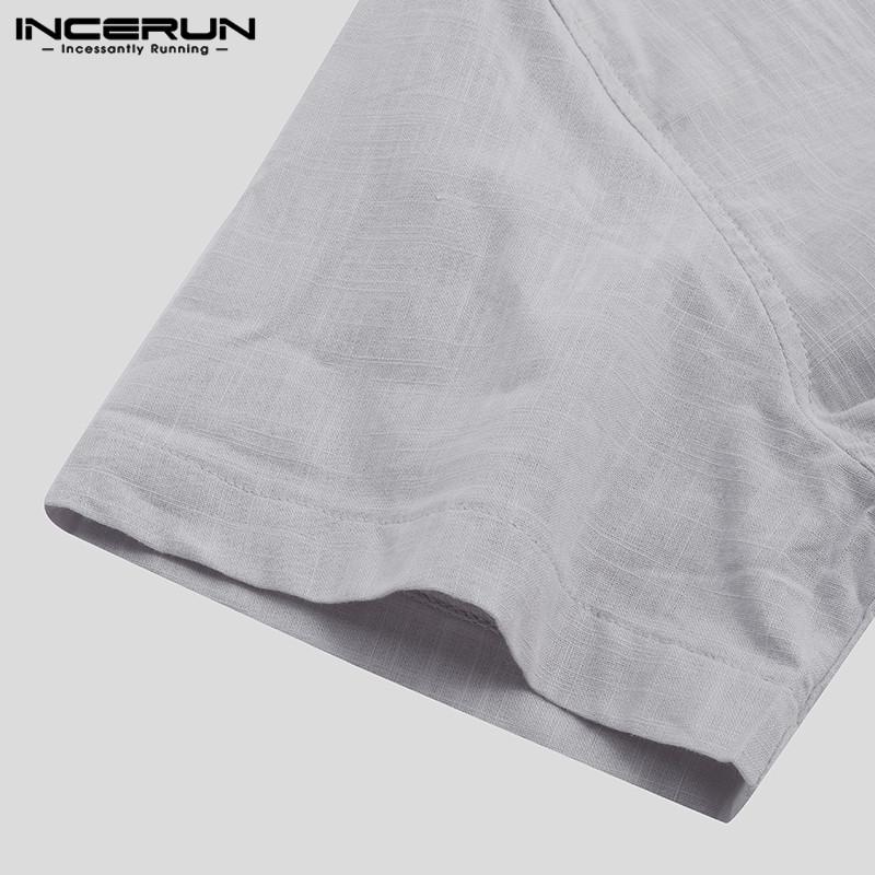 INCERUN Καλοκαιρινά κοντομάνικα πουκάμισα Gentleman Streetwear