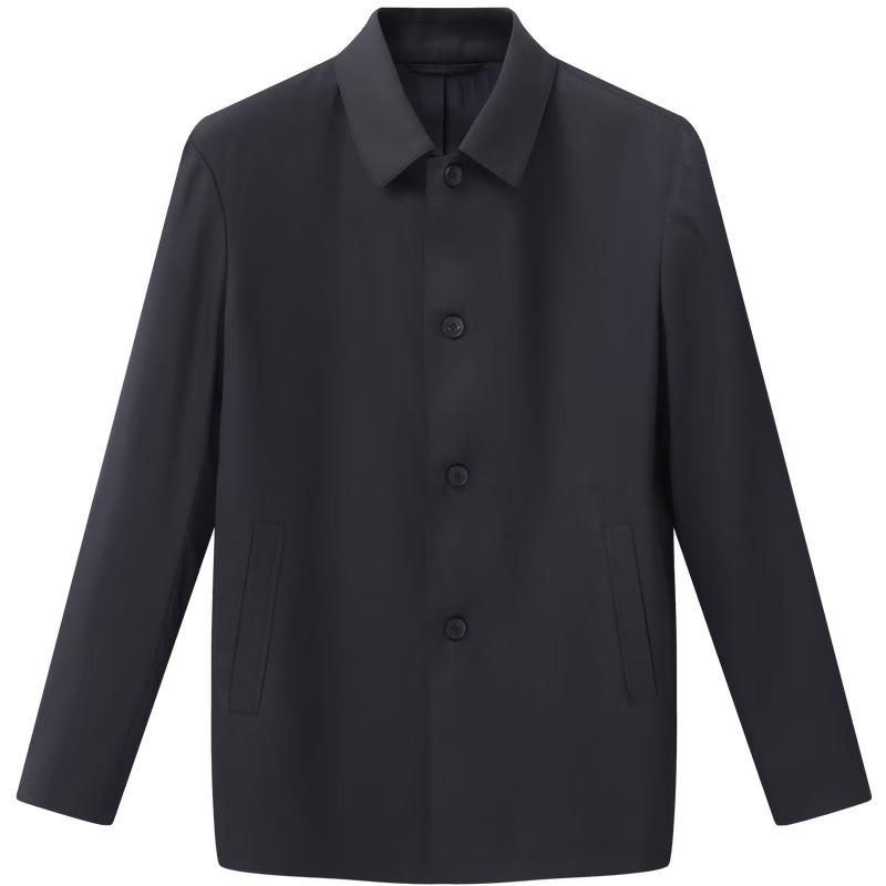 EMZ Men's Wool & Cashmere Blend Mid-Length Trench Coat