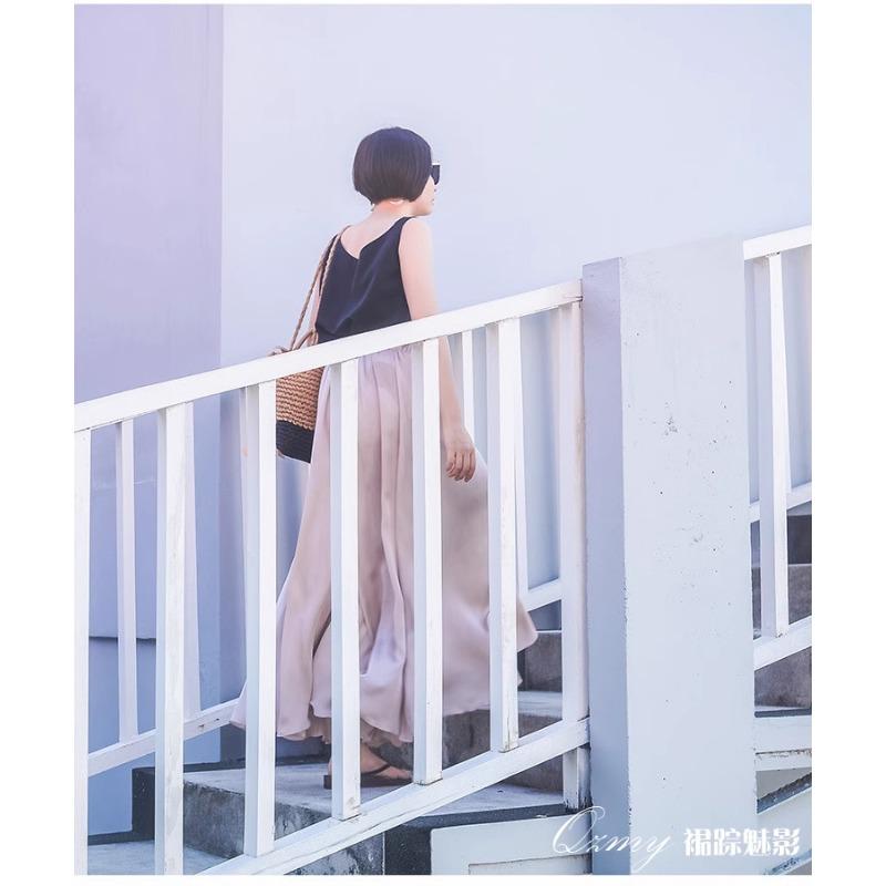 Summer High Waist Droop Feels Loose Show Thin Drag Ground Wide Leg Pants Female Summer