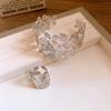 Gold/silver Flower Cuff Bangle Exquisite Open Bracelet Fashion Hollow Bangle  Party