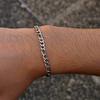 Vnox 3pcs/set Stainless Steel Chain Bracelet Set, Men's Silver Color 21cm Length Link Wristbands, Casual Jewelry Gifts for Men