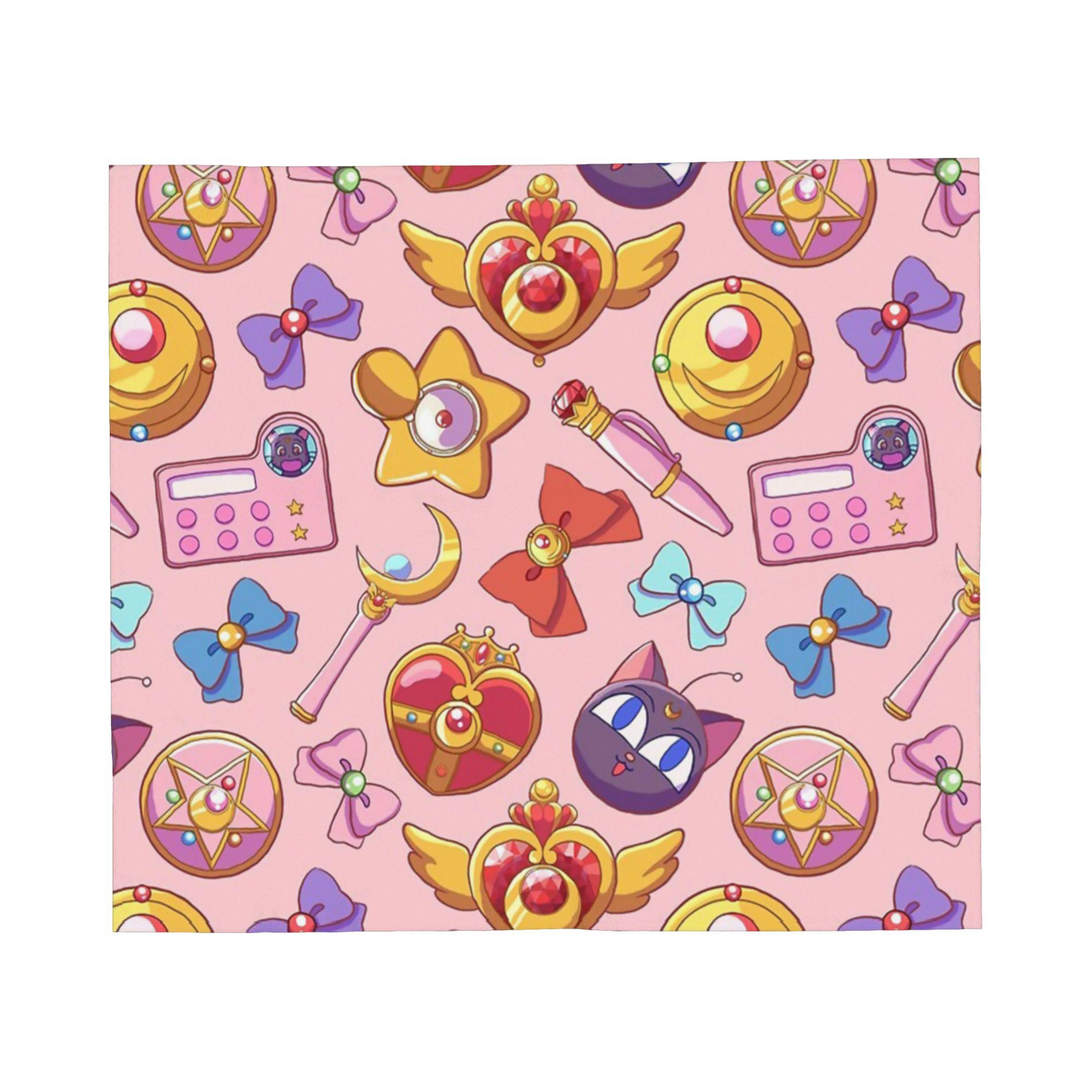 

S-Sailor M-Moon Аніме Пледи Флісовий Весна/Осінь Дихаючий Теплий Плед для Дому Подорожей Ковдра 30x40in