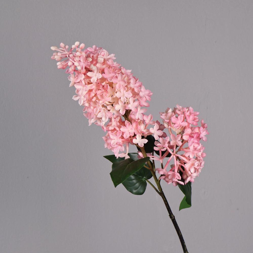 

Реалістична пластикова квітка бузку на довгій гілці Штучна квітка Шовкова імітація Квітка для садового декору рожевий