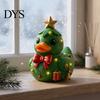 Holiday Home Ornament Set Christmas Duck Figurine, Resin Sculpture for Decor, Cute Desk Decor Desktop Ornaments with Festive Elements Indoor