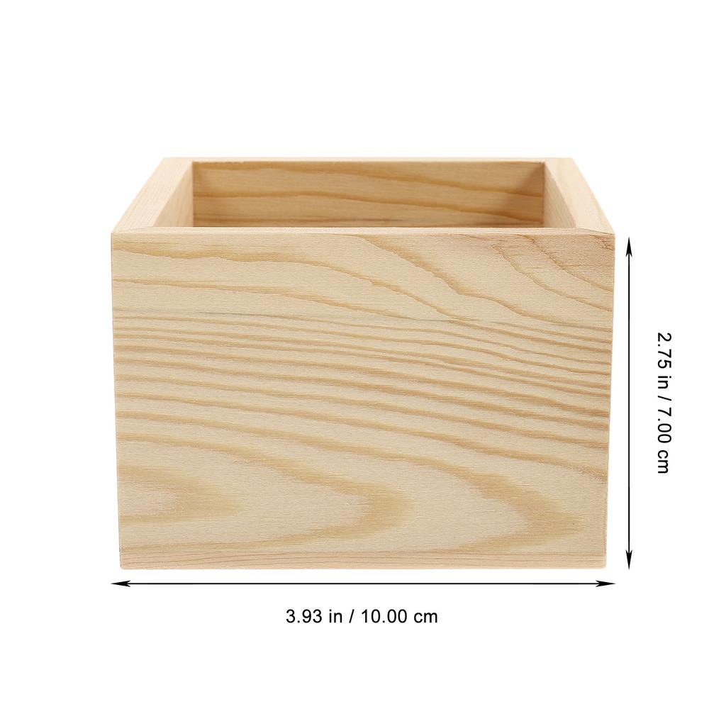 4Pcs Solid Wood Storage Boxes Without Lid Jewelry Organizer Small Wooden Box DIY Gift Packing Box Bedroom Nightstand Holder