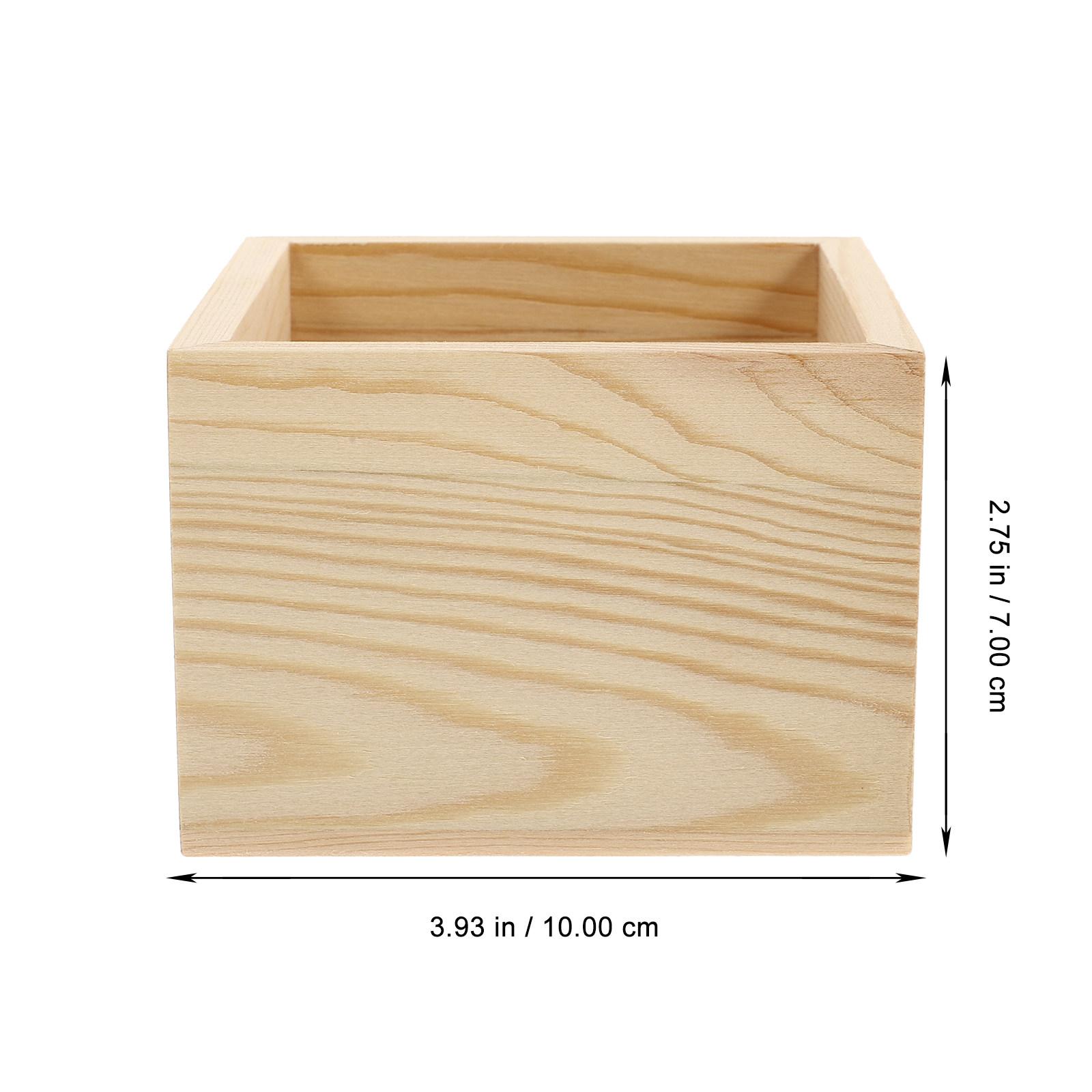 

4Pcs Solid Wood Storage Boxes Without Lid Jewelry Organizer Small Wooden Box DIY Gift Packing Box Bedroom Nightstand Holder 10X10X7CM
