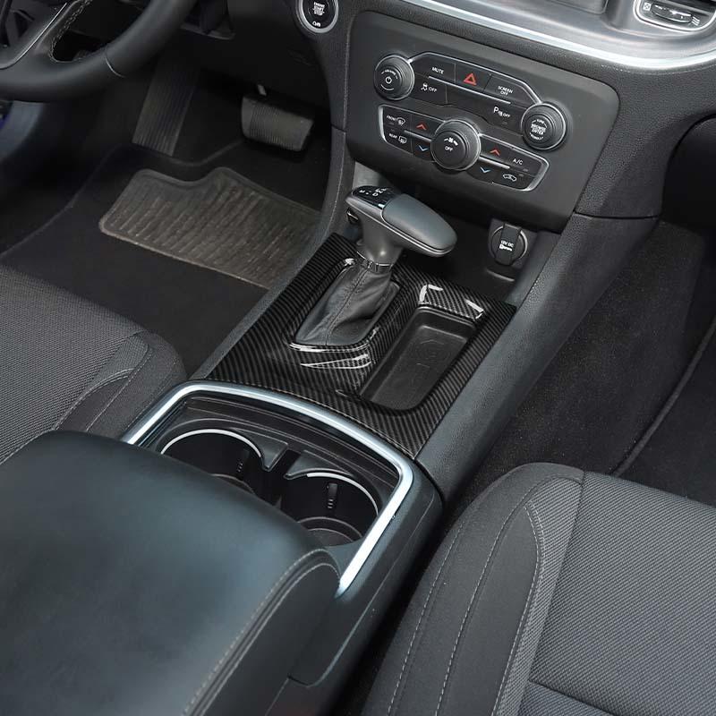  ABS Interior Gear Shift Panel Decoration Protective Cover Sticker Fit For Dodge Charger 2015 Up Interior Accessories