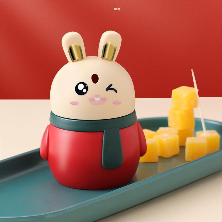 Cartoon Automatic Press-Type Toothpick Box: High-Quality Plastic Storage & Dispenser