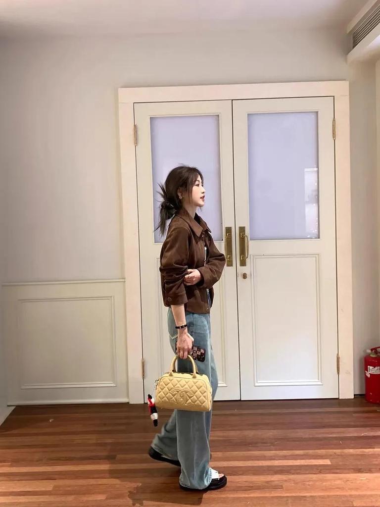 Women's Brown Suede Jacket: Short, Loose-Fit, Retro Korean Style for Spring/Autumn