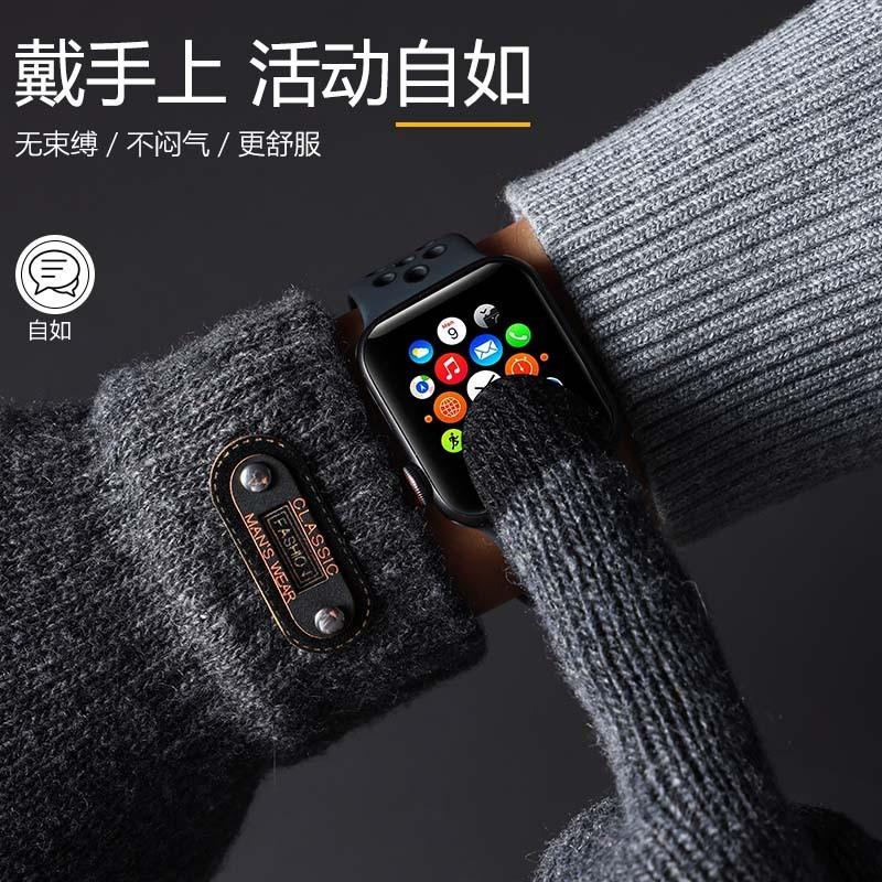 Men's Plus Size Gloves Thickened Fleece Warm Knitted Wool Student Cycling Gloves Cycling Autumn and Winter