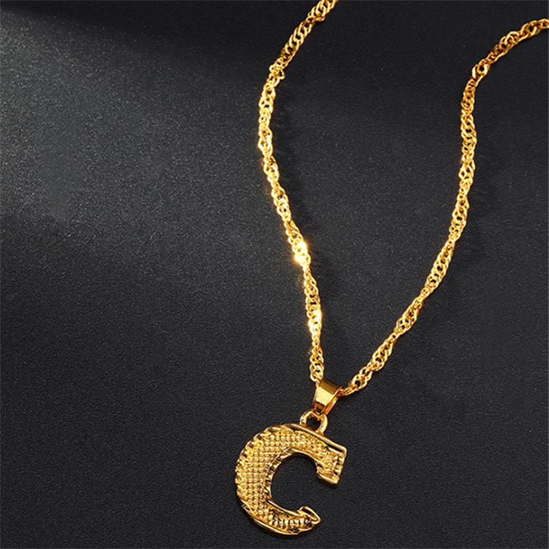 26 Alphabet Gold Plated Pendant Necklace Accessories Initial Necklace For Women Dainty Gold Letter A-Z Pendant