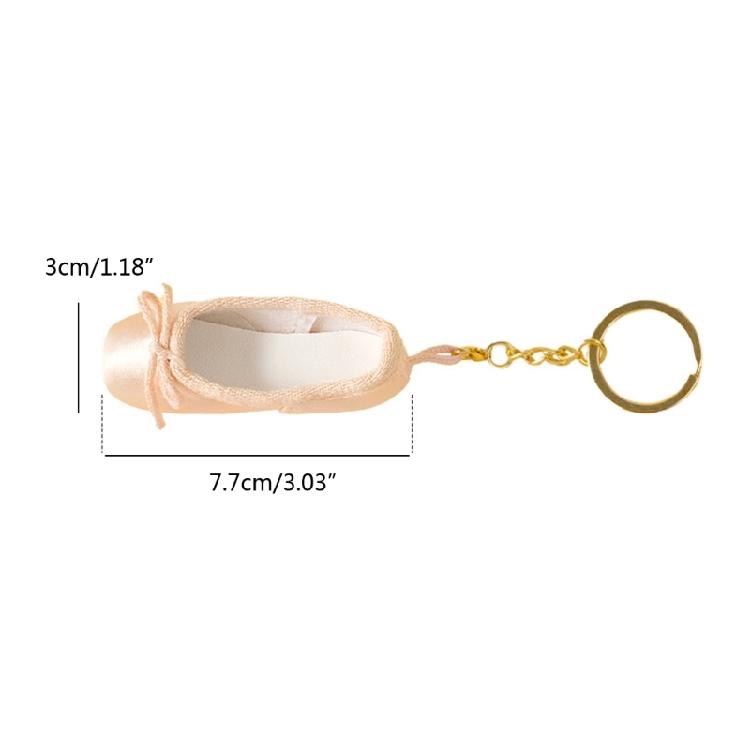 Cute Satin Ballet Shoe Keychain Handcrafted Pointe Shoe Charm Bag Pendant