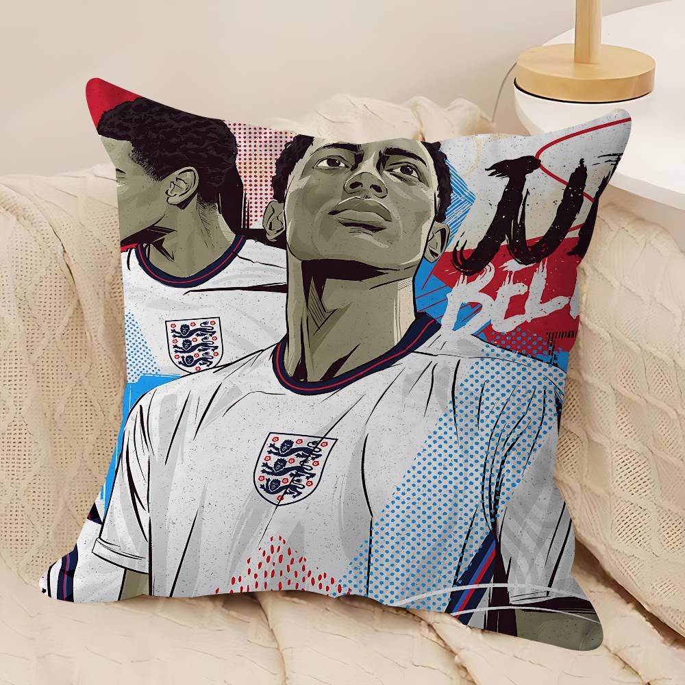 Футбольная звезда Дж.-Джуд Б.-Беллингем Подушка Подарок Украшение для дома и офиса Спальня Диван Автомобильная наволочка 45х45 12x12Inch