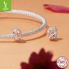 Rose Gold-Plated Rose Diy Bracelet Beads, Romantic High-End S925 Silver Beads Loose Beads