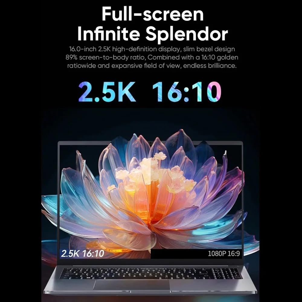 GZBOX laptop AMD Ryzen 7 8845HS to with Window11 Pro 64GB DDR5 5600Mhz 2280 NVME SSD 2TB Metal shell power video Laptop Note Note 16-inch (up 5.1GHz)