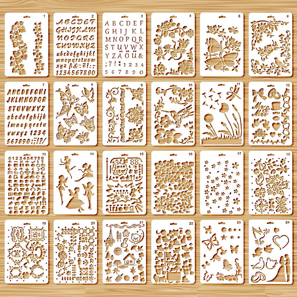 Plant and Animal Painting DIY Stencil - Flower Graffiti PET Template