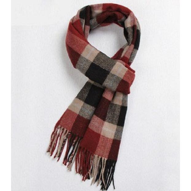 New Atmosphere Imitation Cashmere Plaid Tassel Scarf For Men In Autumn And Winter, With Thickened Velvet And Warm Neck
