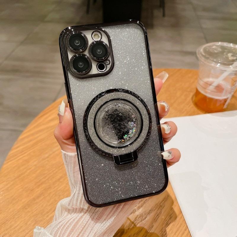 Pentru Realme 7 6i 5 5s 5i 5 Pro C11 C3 XT X2 Q5 Q3 Q3i 5G 4G Carcasă Telefon Bling Nisip Mișcător Suport Stand Placare Capac Moale