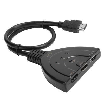 Convertisseur d'interface multimédia HD 3 entrées 1 sortie, commutateur 4K, répartiteur de boîtier Hub avec câble