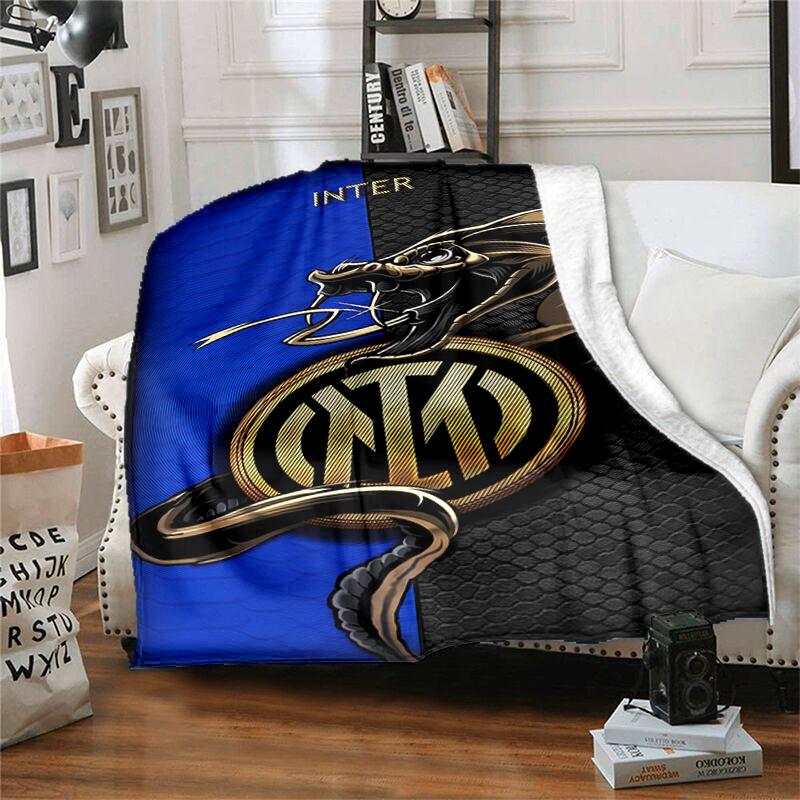 1 Stück Decke Inter Mailand Logo 1 Print Design, Leichte Decke für Sofa, Bett - Weich & Warm, Geschenk für Alle Jahreszeiten wie Weihnachten, Halloween
