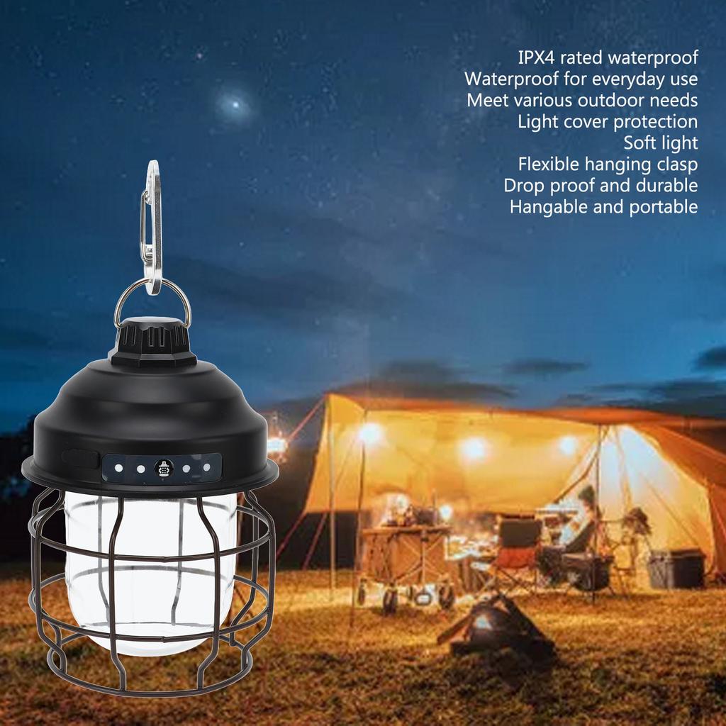 LED Camping Lantern Retro Portable Outdoor Rechargeable Camping Lights for Home Camping Outdoor Emergency