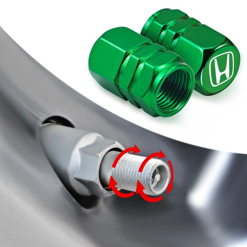 4Pcs Metal Car Wheel Tire Valve Caps Air Stem Covers For Honda Civic FIT Accord Prelude CRV 5th City CRZ CRX Jazz HRV Insight