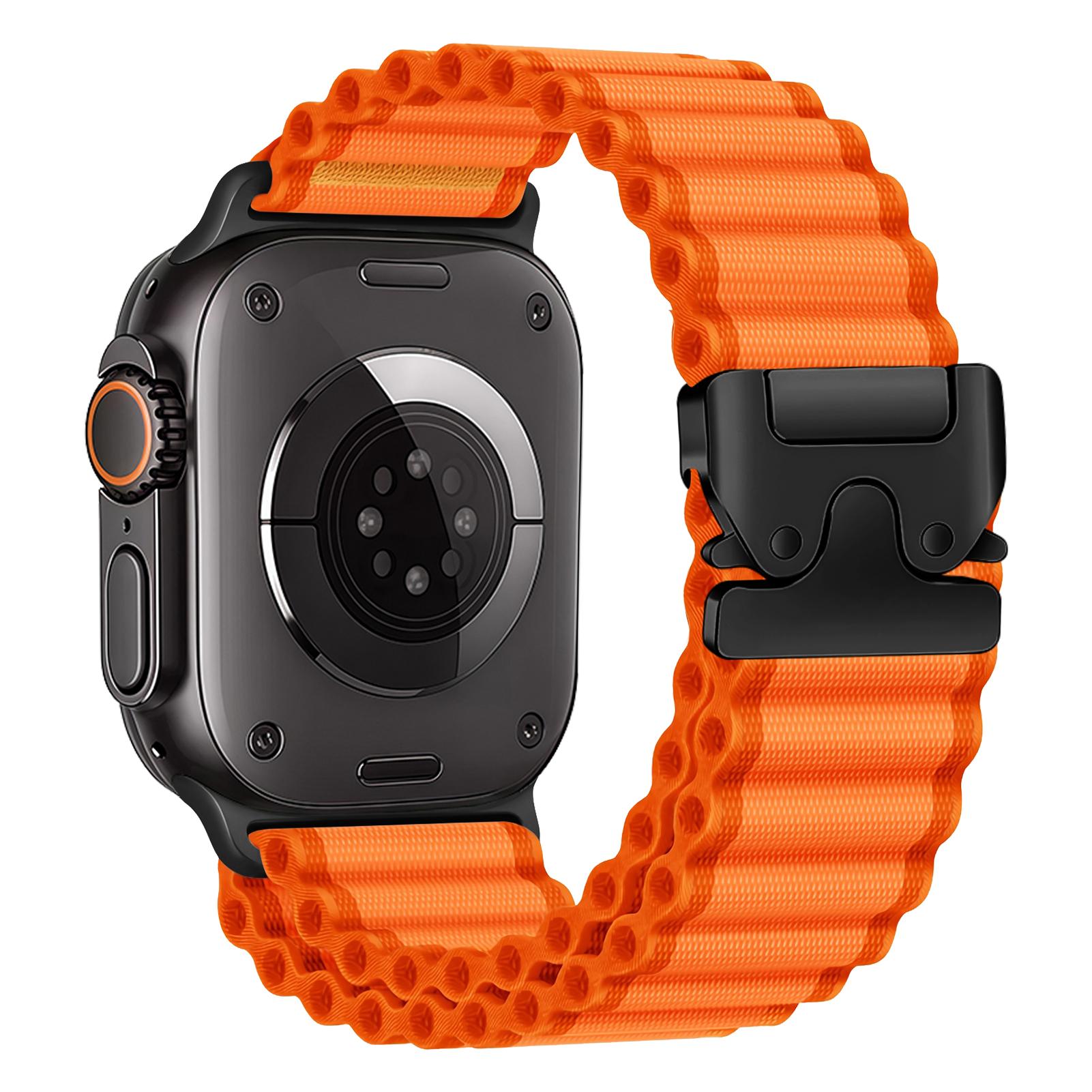 

Parachute Straps For Apple Watch ultra 2 band 49mm 46mm 45mm 41mm 42mm 38mm nylon Bracelet IWatch Series 10 9 8 7 3 SE 44mm 40mm S10 42-38 40 41mm оранжевый