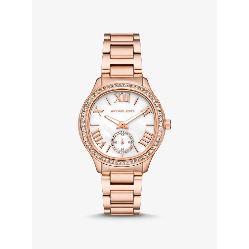 Часы Michael Kors Sage с паве, покрытие из розового золота, модель MK4806 розового золота