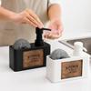With Sponge Holder Manual Soap Pump Refillable Bathroom Hand Wash Bottle  Countertop