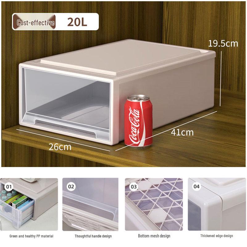 Japanese Thickened Plastic Transparent Shoe and Clothes Organizer Drawer