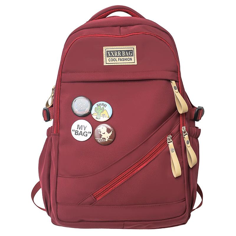 Elementary School Girl Junior High School High School College Student Male Burgundy Backpack Backpack